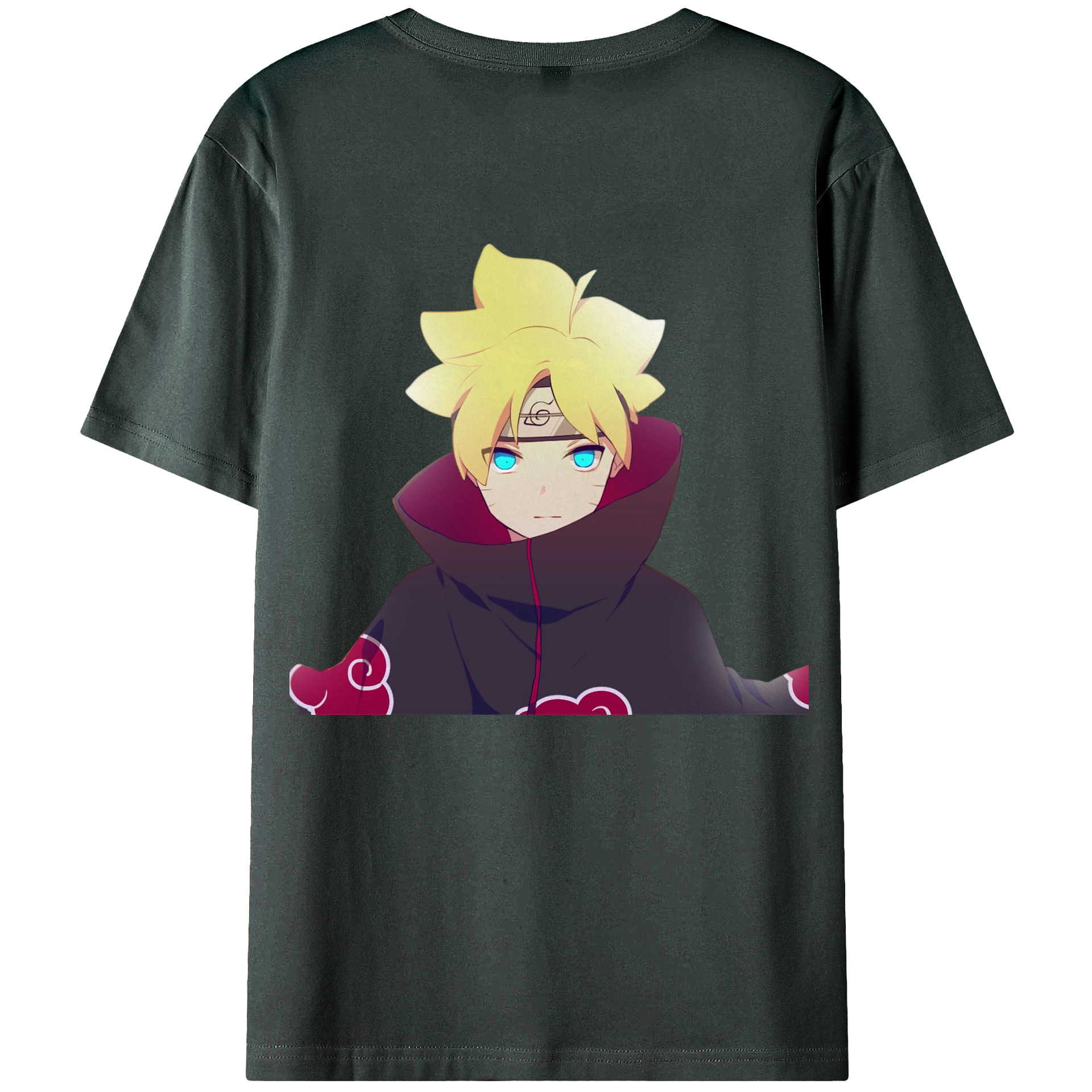 （画像用） NARUTO -ナルト- うずまき ボルト Uzumaki Boruto 綿100％ メンズ半袖Tシャツ（バックプリント） 通気性
